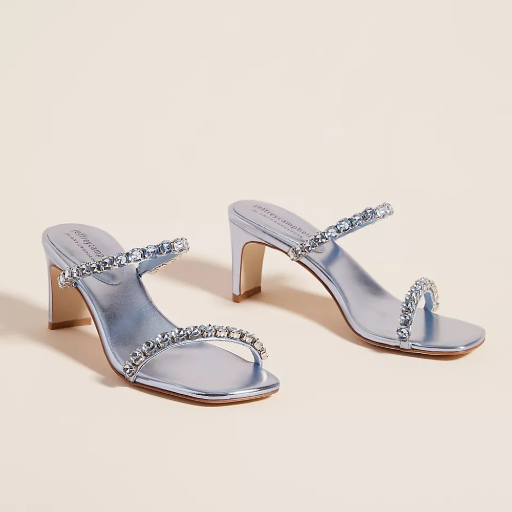 Jeffrey Campbell Embellished Heeled Slide Sandals